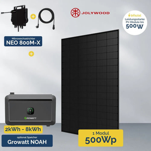 Planta de energía de balcón de 500 W con almacenamiento – Growatt NEO 800 & 1x Jolywood 500 W - Product Image 1