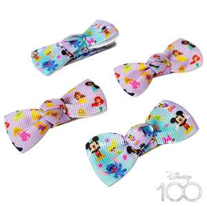 Lote de 4 Lazos para Bebé, Completamente Forrados con Tela Suave, Lazos a Juego para Recién Nacidas, Pinzas Pequeñas para el Cabello de Niñas - Product Image 1