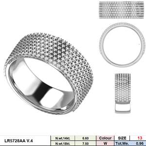 Anillo de Banda Ancha de Oro de 14K con Diamante CVD Cultivado en Laboratorio, Chapado en Rodio, Certificado IGI, Corte Brillante, Anillo de Lujo para Mujer - Product Image 6