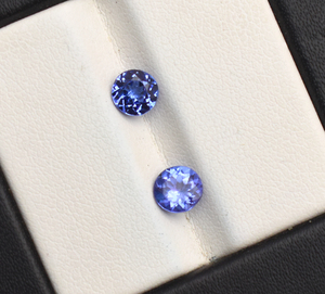 Tanzanite naturelle exceptionnelle pierre précieuse en vrac, paire de pierres taillées de forme ronde pour la fabrication de boucles d'oreilles Tanzanite - Product Image 5