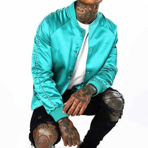 2025 Custom Wholesale 100% Polyester Satin Varsity Bomber Baseball Winter <b>Jacket</b> Satin <b>Jacket</b> High Quality - Product Image 4