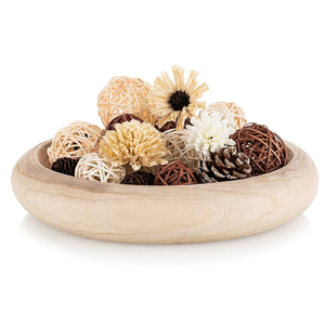 <b>Wood</b> Decorative <b>Bowl</b> <b>Large</b> Round Decorative <b>Wood</b> Dough <b>Bowls</b> Hand Carved for Candle Making or Salad for Food Businesses - Product Image 1