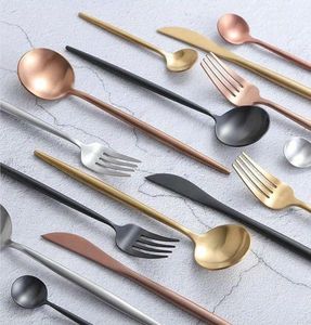 Stylish matte finish metal <b>cutlery</b> <b>set</b> for contemporary modern kitchens dining rooms and exclusive homes - Product Image 3