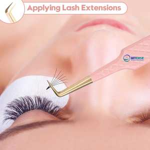 Pinzas de Acero Inoxidable de 90 Grados con Punta Lisa para Extensiones de Pestañas, Precisión Antimagnética, INTENSE SURGICAL INSTRUMENTS - Product Image 2