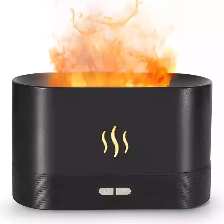 Neue Simulation Flamme Aroma Diffusor 180ML Nebel Luftbe feuchter Desktop Luft Aroma therapie Duft Ätherische Öle Led Feuer