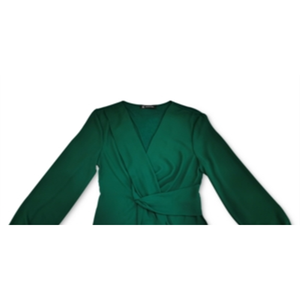 INC International Concepts Top Verde da Donna con Scollo a V, Maniche Lunghe, Dettaglio con Laccetti, Cerniera, Design Elegante a Tutta Lunghezza, ODM XL - Product Image 2