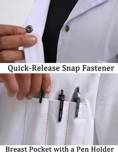 Uniforme médico de Bata de laboratorio de hospital con serigrafía Unisex de calidad superior personalizado para médicos, enfermeras, dentistas, uniformes largos - Product Image 3