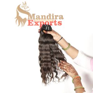 100% paquets ondulés bruts naturels vague profonde non traitée cuticule alignée Temple extensions de cheveux humains indiens - Product Image 5