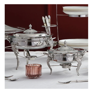 Chauffe-plat en acier inoxydable avec support de carburant de chauffage au gaz de cadre pliant pour serveur de buffet de fête de mariage de restauration - Product Image 1