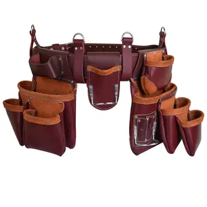 100% chính hãng Da Made Organizer công cụ công nhân vành đai công cụ Pouch OEM Thiết kế treo túi thắt lưng trực tiếp từ nhà máy