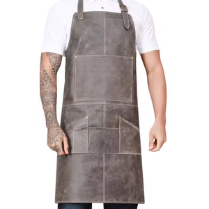 Delantal sin mangas de cuero de grano de vaca impermeable y resistente al calor para barbacoa y otras actividades domésticas Fábrica Otros usos - Product Image 1