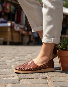 Mocasines de Cuero Trenzado para Mujer, Zapatos Casuales Sin Cordones, Ligeros, Transpirables, con Suela Plana para Uso Diario - Product Image 1