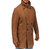 Manteau en jean matelassé pour homme - Vêtement d'extérieur d'hiver chaud et élégant, épais et doux avec col montant, réversible et respirant, style urbain