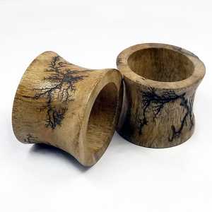 Ronds de serviette en bois au design unique et moderne pour mariages hôtels et fêtes fournitures de décoration de table à domicile d'Inde - Product Image 3