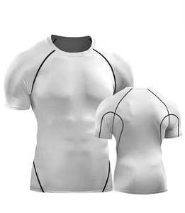 Camisetas de compresión de gimnasio para hombre, camisetas de entrenamiento de capa base deportivas de secado rápido de manga corta y manga larga personalizadas - Product Image 1