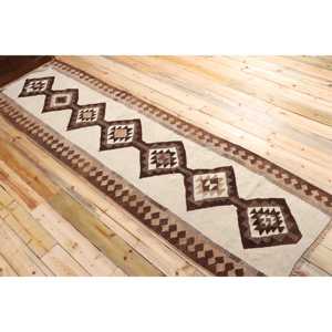 Tapis turc de 3,1 x 10,6 pieds, tapis oriental vintage brun - Product Image 4