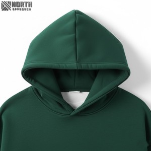 Boxy alta calidad pulóver lujo francés Terry 100% algodón en blanco de gran tamaño Vintage Sudadera con capucha Puff estampado negro 450 GSM Sudadera con capucha - Product Image 4