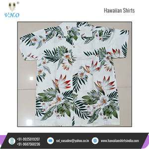 Chemises de plage à imprimé feuilles pour hommes, taille personnalisée en vrac chemises hawaïennes pour hommes de l'inde - Product Image 2