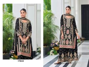 NOUVEAU 3 PCS ROBES SEMI COUSTÉES POUR FEMME SOIRÉE Tissus Détails TOP Heavy Fox Georgette Sleeves Heavy Fox Georgette - Product Image 6