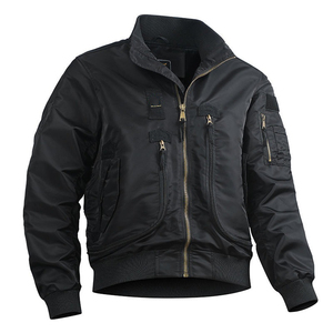 Blouson aviateur brodé de créateur personnalisable pour hommes 100% toile en nylon fermeture à glissière col montant poche avant-pour le printemps - Product Image 5