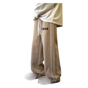 2025/2026 pantalons pour hommes de haute qualité pantalons de survêtement en molleton de coton lavé Joggers noirs avec motif droit respirant fabriqué au Pakistan - Product Image 5