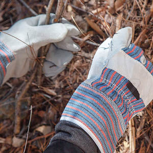 Gants de travail en cuir véritable pour hommes Gants de travail de sécurité Gants de travail de couleur unie - Product Image 3