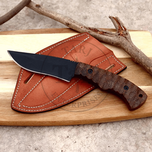 มีดล่าสัตว์เหล็กกล้าคาร์บอนสูงแบบกำหนดเอง พร้อมซองหนัง สำหรับการตั้งแคมป์ เดินป่า และกิจกรรมกลางแจ้ง ทนทานสูง ผลิตโดย TARJ ENTERPRISES - Product Image 3