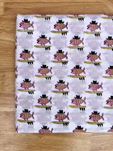 Fish Printed Cotton Fabric for <b>Girls</b> for <b>Dresses</b> Skirts Toys Bags Curtains Shirts Covers-Wicking Feature - Product Image 3
