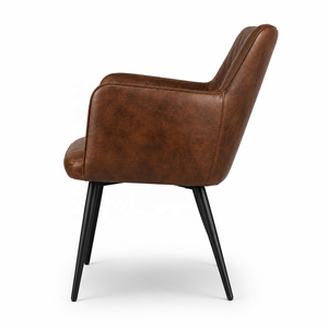 European Style Modern Metal <b>Dining</b> <b>Chair</b> <b>Folded</b> Design Iron Legs Leather Upholstery | Home/Restaurant/Apartment/Home Office Use - Product Image 2