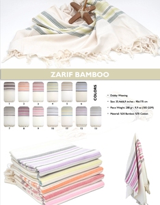 ผ้าขนหนูชายหาด DAFNI BIG PAZAR สีม่วง ลายก้างปลา พิมพ์ลาย ผ้าเทอร์รี่ พร้อมพู่สีขาว น้ำหนักปานกลาง ผ้าฝ้ายเคลือบ HDPE - Product Image 3