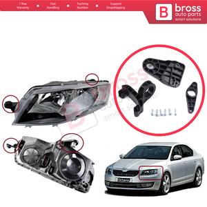 Soporte de reparación de montaje para faro delantero, juego de pestañas, lado izquierdo para Octavia MK3 5E 2012-2019 5E0998225 Bross, piezas de automóvil - Product Image 6