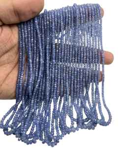 Perles Rondelle à Facettes en Saphir Bleu de 2mm 3mm 4mm pour Fabrication de Bijoux, Collier et Bracelet - Product Image 5