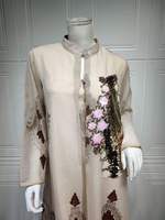 Nouvelles robes longues Abaya musulmanes islamiques pour femmes 2024 en lin, infroissables, respirantes, légères, pour la prière, personnalisables, 2 pièces