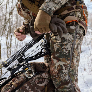 Vêtements d'extérieur d'hiver à motif de camouflage solide pour hommes, combinaisons taille haute avec bavoir, pantalons longs imperméables pour la chasse, échassiers - Product Image 4