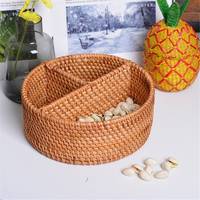 Panier à fruits en bambou et rotin tricoté à la main, classique, avec de nombreux compartiments, panier rond artisanal, rangement pour bonbons, Afrique VGREENART