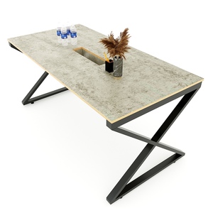 <b>Adjustable</b> 160x80cm Minimalist Office Conference <b>Table</b> with Melamine Coating & Xconcept HBXC044 <b>Legs</b> - Product Image 1