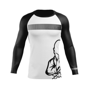 Rashguard pour homme à séchage rapide, respirant et confortable, couleur unie, manches longues, vêtements de fitness en polyester/nylon - Product Image 1