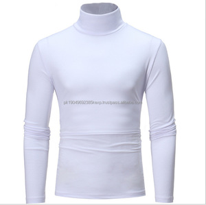 Autumn Winter Men's High Elastic Turtleneck Tights Shirt <b>Top</b> Plain <b>Thermal</b> Long Sleeve Turtleneck Shirt - Product Image 2