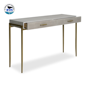 Mobilier de maison moderne Bureau de direction Faux Shagreen pour la maison Ordinateur Étude Console d'écriture/Table de bureau avec 2 tiroirs - Product Image 3