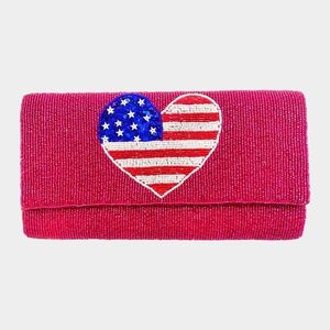 Bolso de mano bordado hecho a mano con cuentas del 4 de julio para mujer, bolso de mano con cuentas inspirado en la bandera de EE. UU., monedero personalizado - Product Image 6