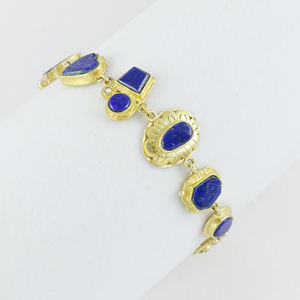 Low Price <b>Gold</b> Plated Trendy Lapis And <b>Pearl</b> <b>Bracelet</b> for Women Engagement Wedding Party - Product Image 1