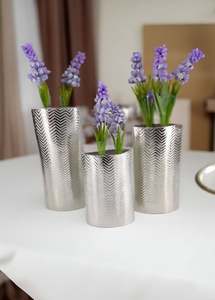 Florero de aluminio y níquel, jarrón de Metal martillado dorado, decoración del hogar, jarrón de Metal, cantidad a granel de alta calidad, Vintage, único y moderno - Product Image 2