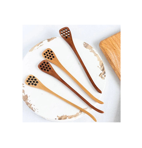 ช้อนไม้น้ำผึ้งทำจากไม้เนื้อแข็งช้อนน้ำผึ้งเครื่องครัวดีไซน์หรูหราสำหรับงานปาร์ตี้ - Product Image 1