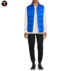 Chaleco acolchado de gran tamaño personalizado de alta calidad para hombre, chaleco informal cálido de invierno sin mangas sólido, a prueba de viento, transpirable, último estilo - Product Image 2