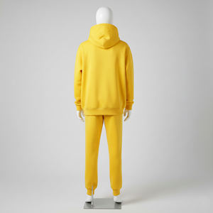 Survêtement à capuche zippé délavé à l'acide, effet usé, poids lourd, délavé au soleil, logo personnalisé, décontracté, taille élastique - Product Image 3