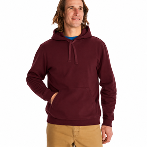 Sweat-shirt à capuche pour homme, couleur bordeaux, coupe classique, en molleton de coton, pull décontracté avec poche avant, idéal pour l'automne - Product Image 5