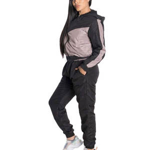 Ensemble coupe-vent pour femme en nylon/polyester, hiver, uni, haute qualité, décontracté, 2 pièces, long, avec capuche - Product Image 3