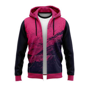 High Quality <b>Zip</b> <b>Up</b> Sublimation Hoodie Soft Breathable Polyester Fabric OEM Custommade and Comfortable Everyday Use Hoodie - Product Image 6