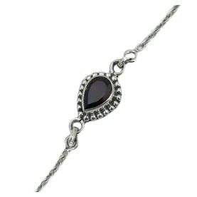 Pulsera de Plata de Ley 925 Hecha a Mano con Cuentas de Granate en Forma de Pera, Estilo Boho, Regalo para Mujer en Cumpleaños, Aniversario, Boda - Product Image 1
