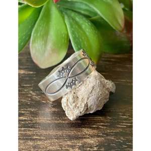 Handmade Navajo Sterling <b>Silver</b> Band <b>Ring</b> Boho Ethnic Statement <b>Ring</b> Geometric Featuring Natural Size 13 for Everyday Wear - Product Image 3